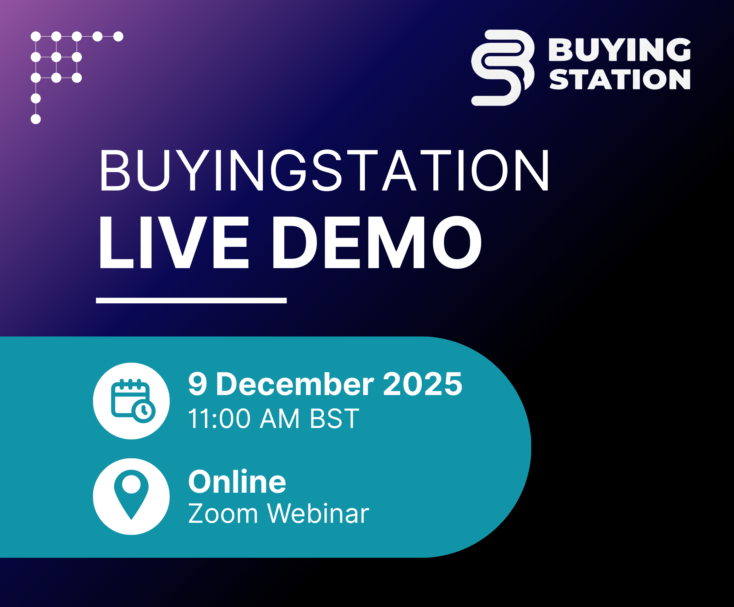 BuyingStation live demo on 9 December 2025, online Zoom webinar