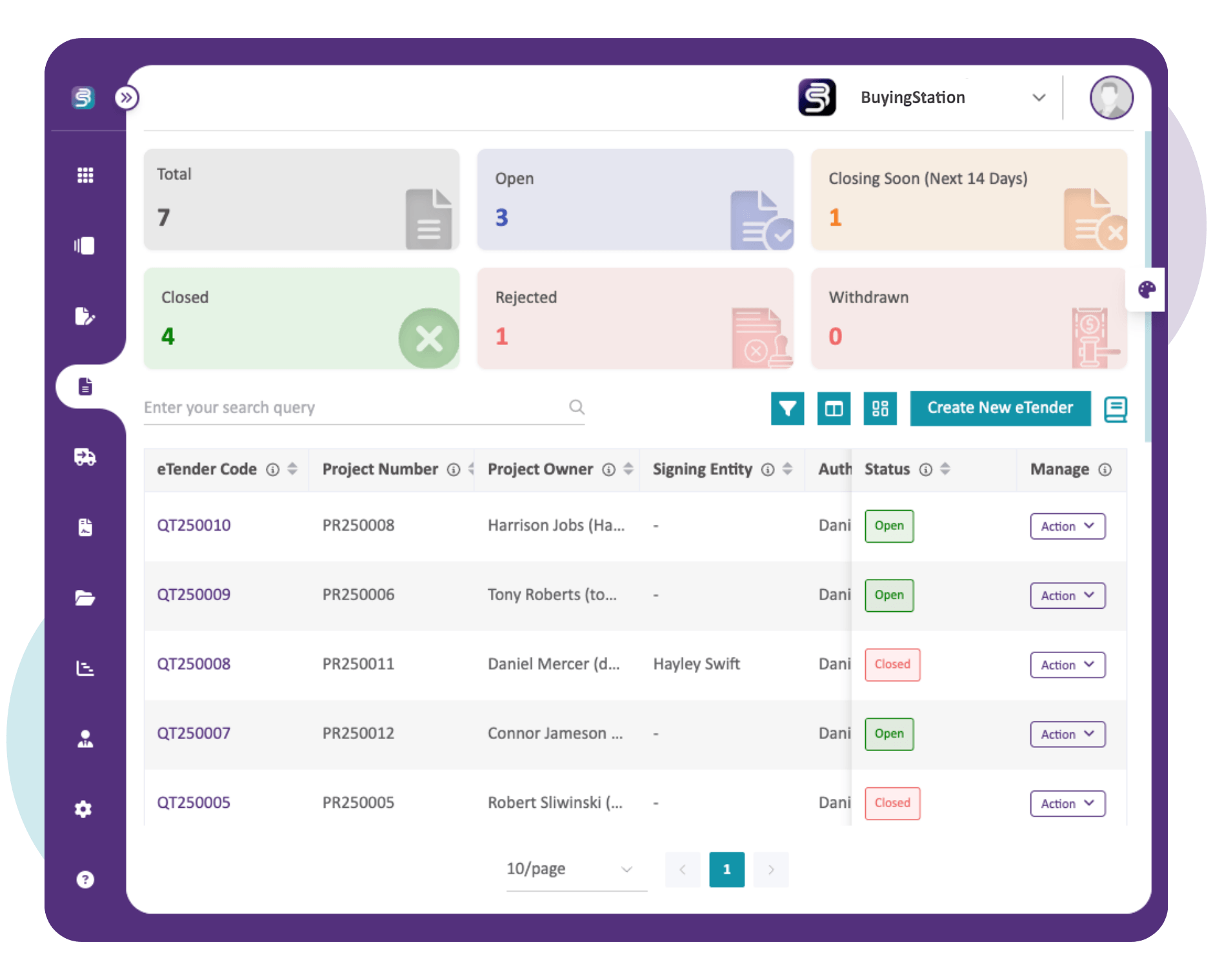 eTender Module Quotations Module